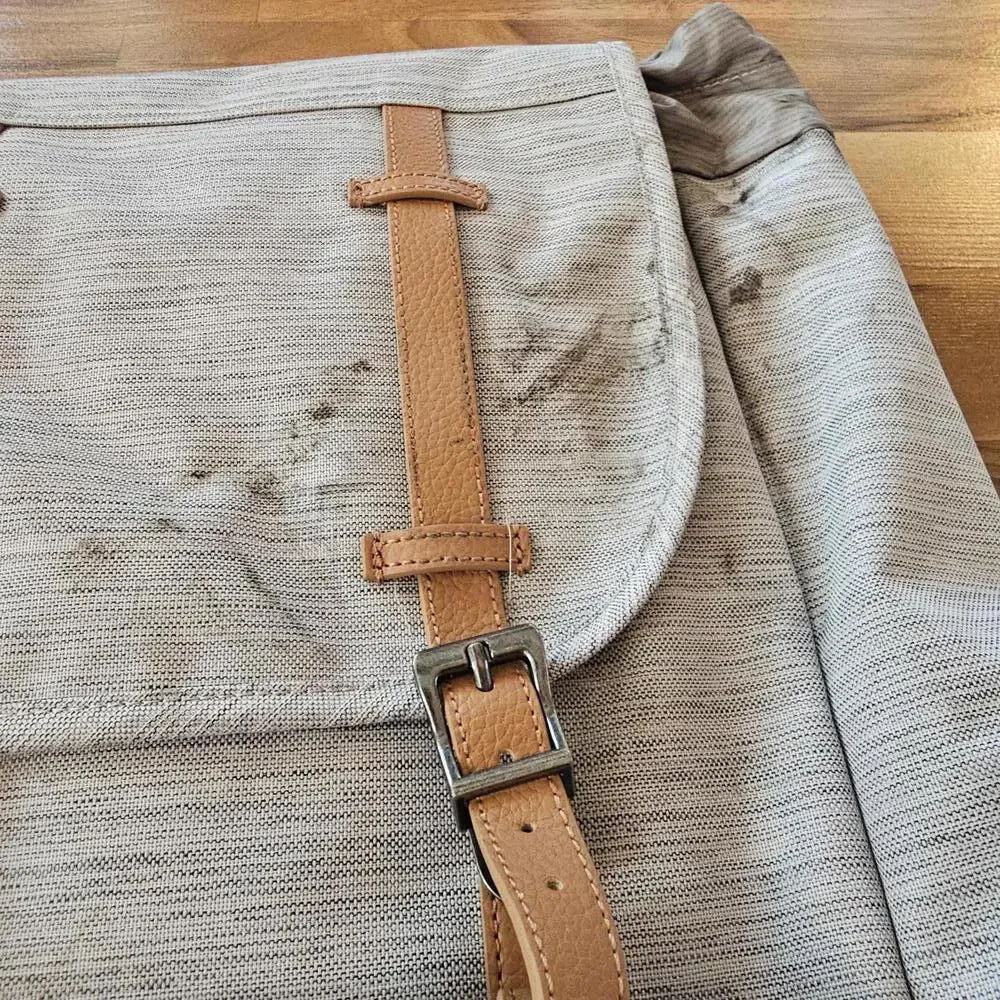 Herschel Littlr America Light Gray Backpack‎ with Tan Straps